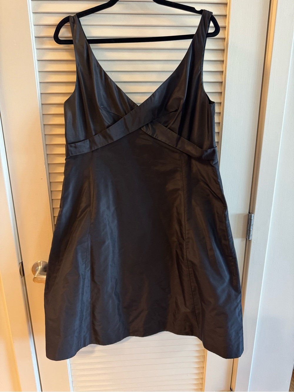 J.Crew Black V-Neck Silk Cocktail Dress